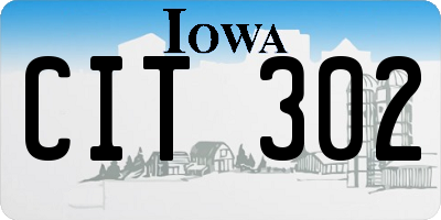 IA license plate CIT302