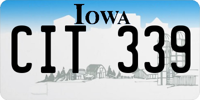IA license plate CIT339