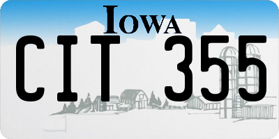 IA license plate CIT355