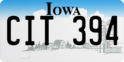IA license plate CIT394