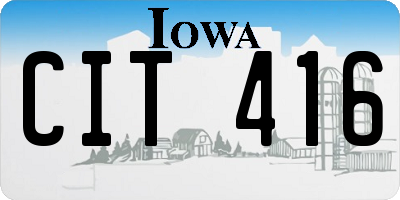 IA license plate CIT416