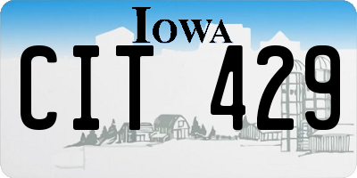 IA license plate CIT429