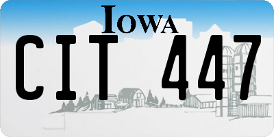 IA license plate CIT447