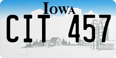 IA license plate CIT457