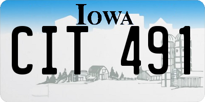 IA license plate CIT491