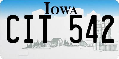 IA license plate CIT542