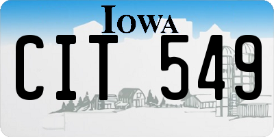 IA license plate CIT549