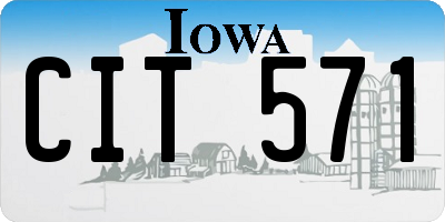 IA license plate CIT571