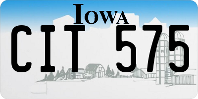 IA license plate CIT575