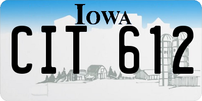 IA license plate CIT612