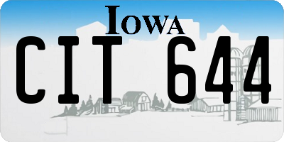 IA license plate CIT644