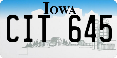 IA license plate CIT645