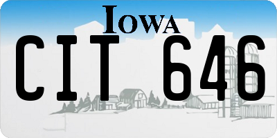 IA license plate CIT646