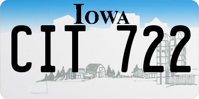 IA license plate CIT722