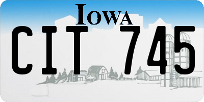 IA license plate CIT745
