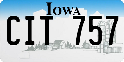 IA license plate CIT757
