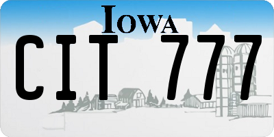 IA license plate CIT777