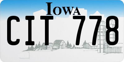 IA license plate CIT778