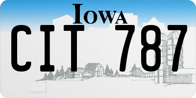 IA license plate CIT787