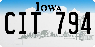 IA license plate CIT794