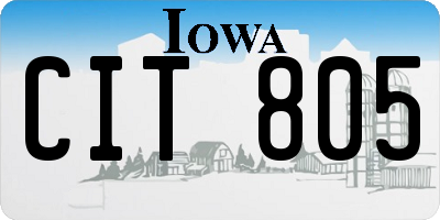 IA license plate CIT805