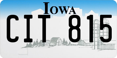 IA license plate CIT815