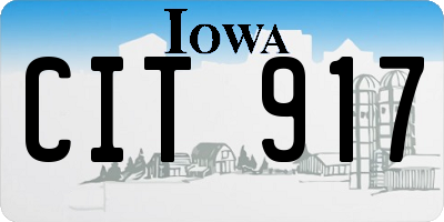 IA license plate CIT917