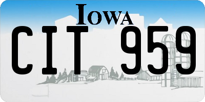IA license plate CIT959