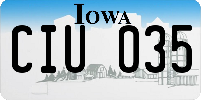 IA license plate CIU035