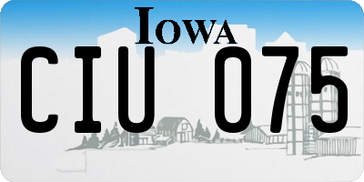 IA license plate CIU075