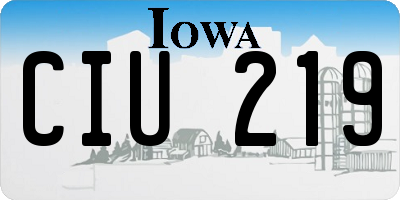 IA license plate CIU219