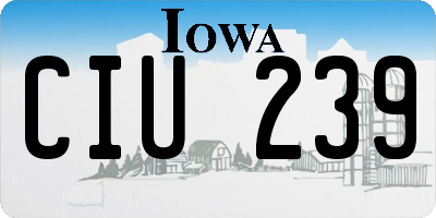 IA license plate CIU239