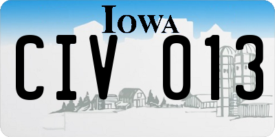 IA license plate CIV013