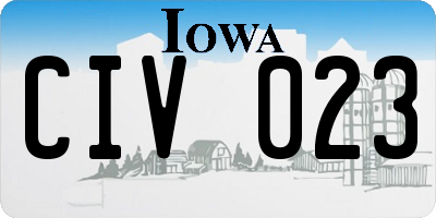 IA license plate CIV023