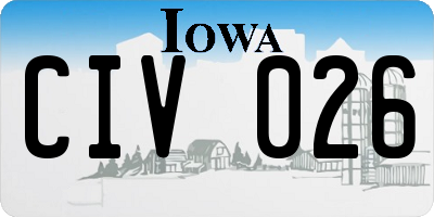 IA license plate CIV026