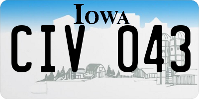 IA license plate CIV043