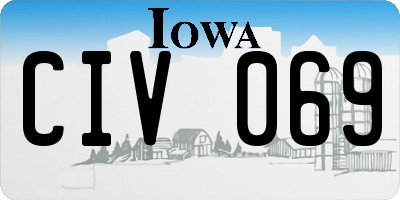 IA license plate CIV069
