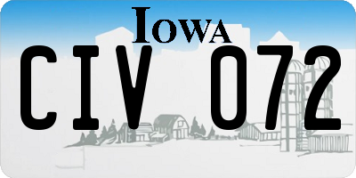 IA license plate CIV072