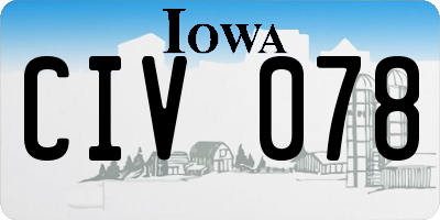 IA license plate CIV078