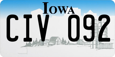 IA license plate CIV092