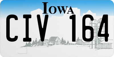 IA license plate CIV164