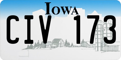 IA license plate CIV173