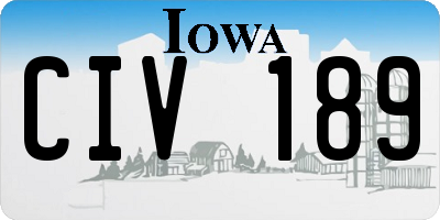 IA license plate CIV189