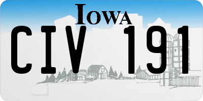 IA license plate CIV191