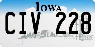 IA license plate CIV228