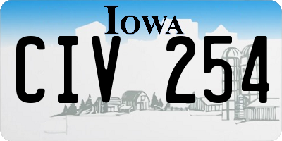 IA license plate CIV254