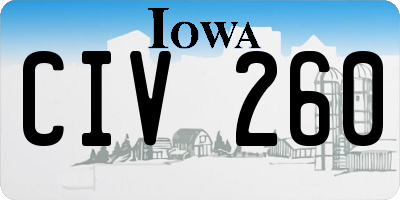 IA license plate CIV260
