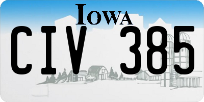 IA license plate CIV385