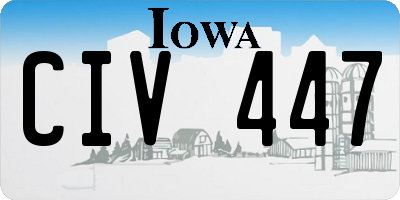 IA license plate CIV447