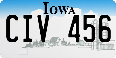 IA license plate CIV456